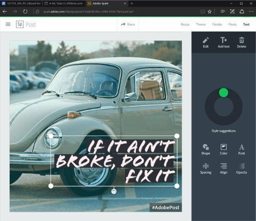 Adobe Spark : أدوبي سبارك أداة مجانية لتعديل الصور والفيديو أونلاين 4