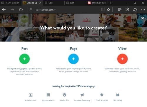 Adobe Spark : أدوبي سبارك أداة مجانية لتعديل الصور والفيديو أونلاين 2