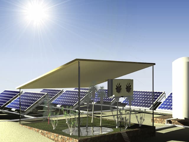 Solar panels grow crops in the desert by pulling in water from air, WEC2P 6